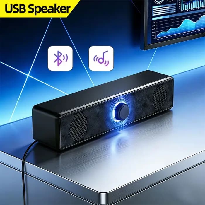 Barre de son pour PC, haut-parleur Bluetooth filaire et sans fil
