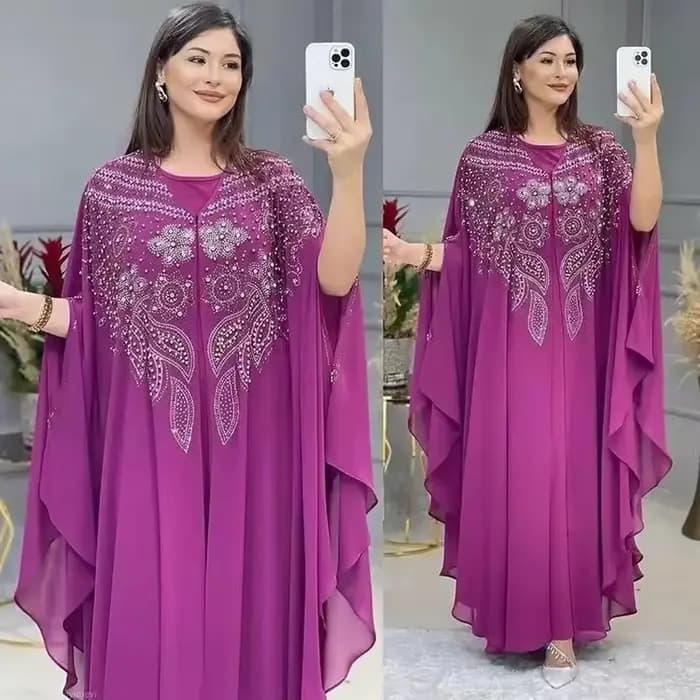 Abayas pour femmes dubaï luxe 2024 mousseline de soie Boubou robe de mode musulmane Caftan Marocain Occasions de fête de mariage Djellaba Femme