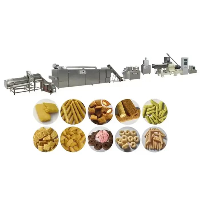 Ligne de production de snacks soufflés personnalisés, mélangeur de transformation, friteuse automatique pour craquelins de riz fourrés au chocolat, à la confiture et au beurre de cacahuète