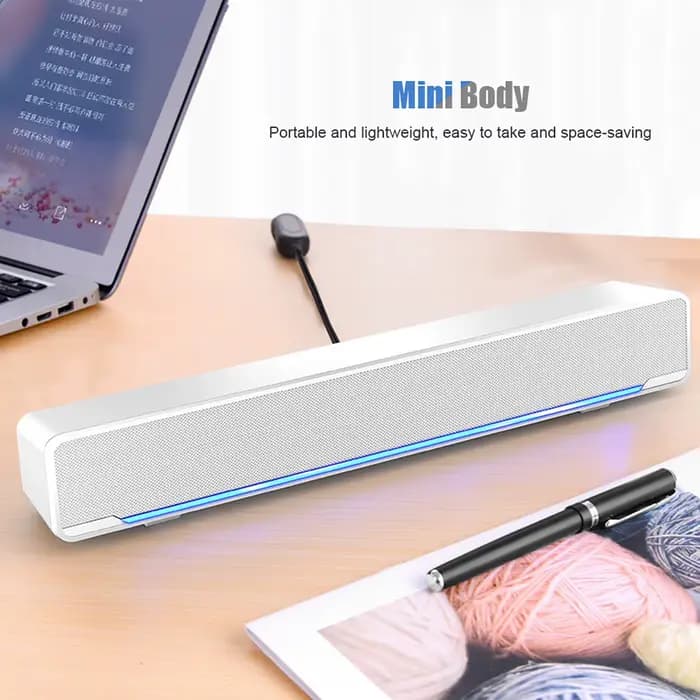 Barre de son stéréo filaire USB avec son surround basse fréquence