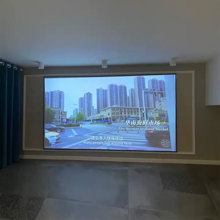 Écran de projection blanc de cinéma populaire avec cadre mince à bordure ultra étroite de 1 cm