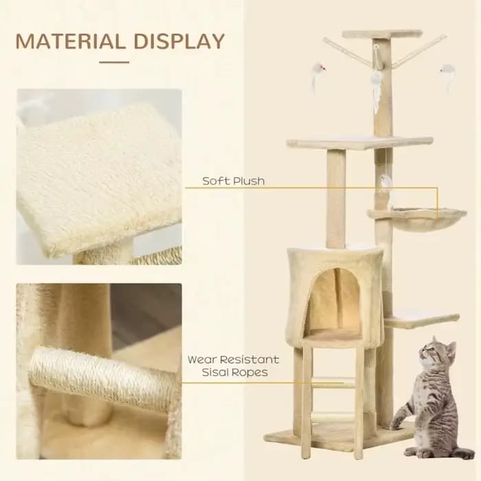 Arbre à chat adapté aux jouets pour animaux de compagnie, condo, plateformes de saut, jouets suspendus pour chats