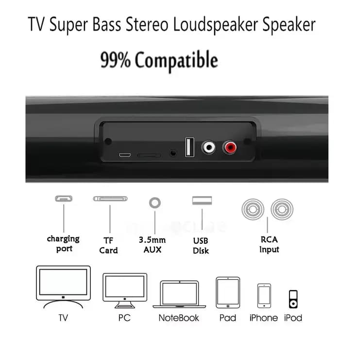 Barre de son portable super puissante avec haut-parleur Bluetooth sans fil