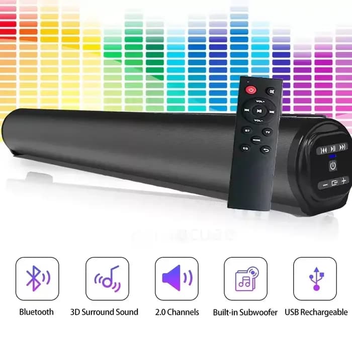 Barre de son portable super puissante avec haut-parleur Bluetooth sans fil