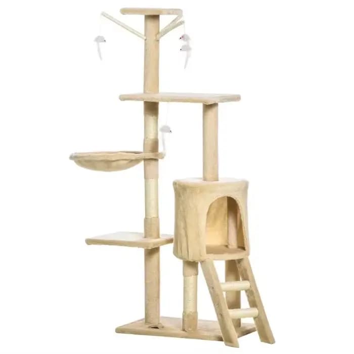 Arbre à chat adapté aux jouets pour animaux de compagnie, condo, plateformes de saut, jouets suspendus pour chats