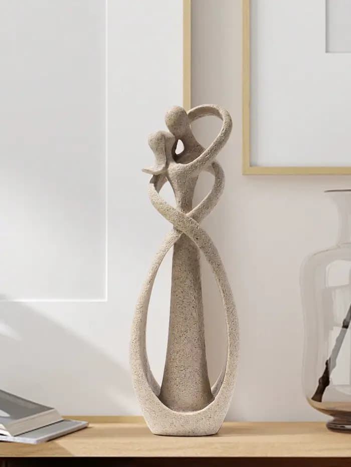 Statue de couple romantique, 1 pièce, décor d'amour en grès pour mariage, saint-valentin, décoration de maison et de chambre à coucher, cadeau pour les couples