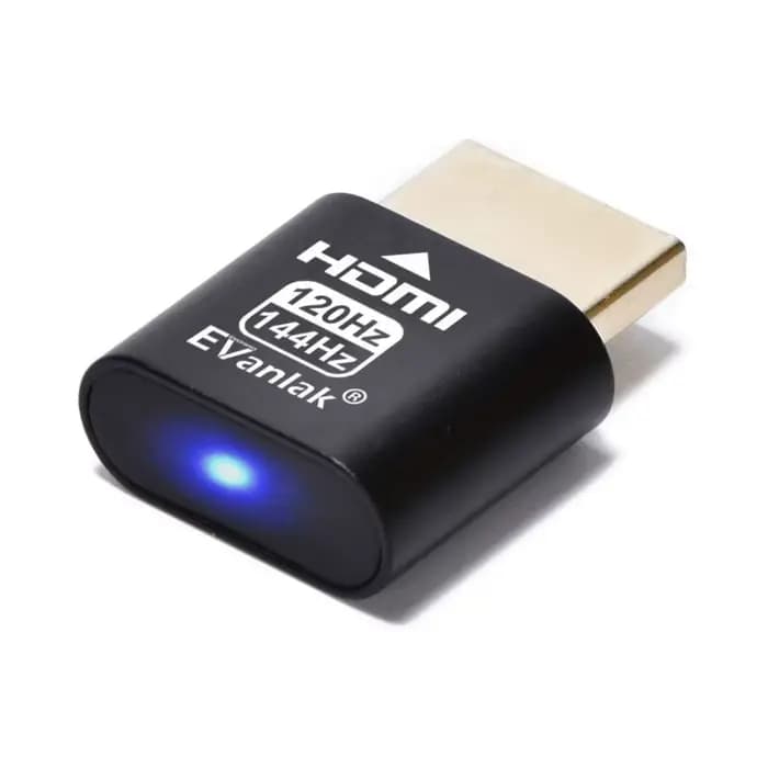 Prise HDMI factice 2K@120Hz/1080P@144Hz avec émulateur EDID - Adaptateur d'affichage virtuel pour PC sans écran