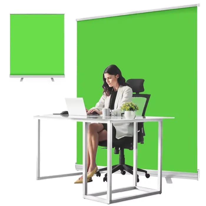 Écran vert portable en polyester à nervures vers le haut