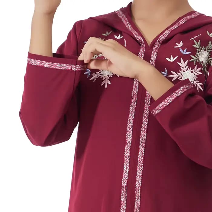 Eid Djellaba Abayas à capuche pour enfants filles Robe brodée musulmane Ramadan Dubai Kaftan Kebaya Caftan Marocain Jalabiya Robe
