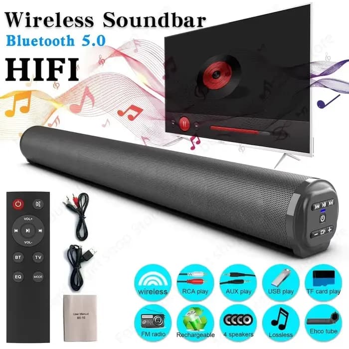 Barre de son Bluetooth sans fil portable pour bureau