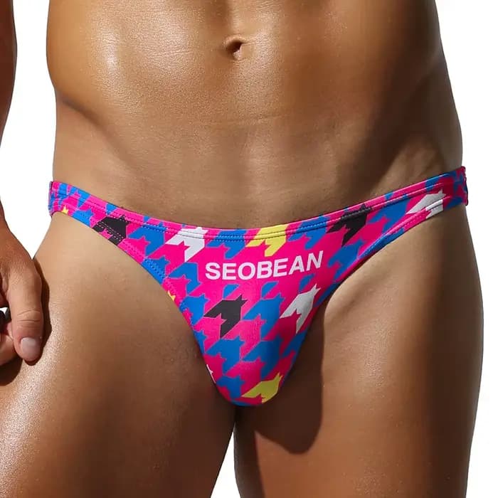 Sous-vêtements pour hommes, caleçons sexy à imprimé personnalisé, caleçons ajustés, sous-vêtements confortables, slips pour hommes SEOBEAN