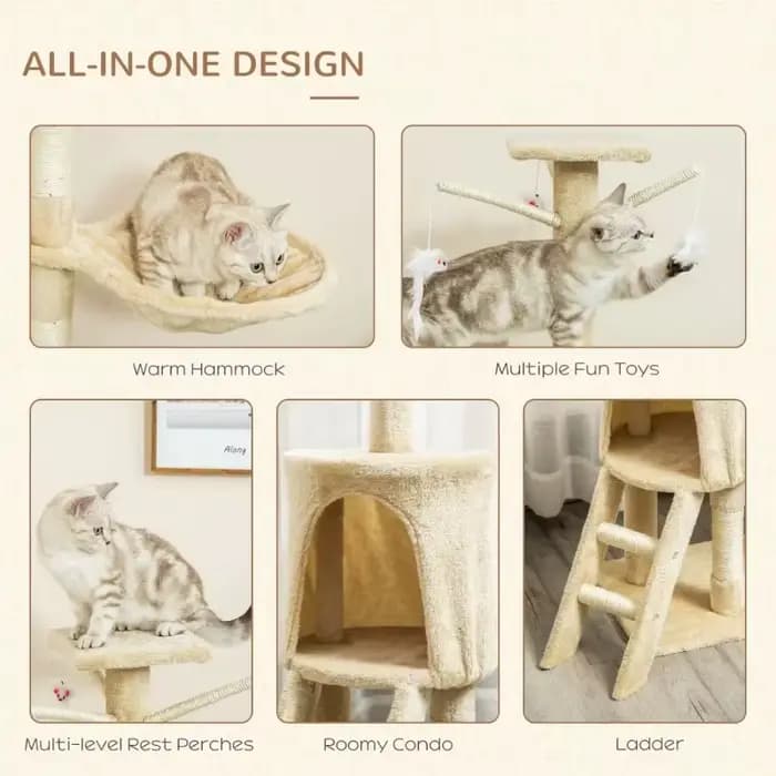 Arbre à chat adapté aux jouets pour animaux de compagnie, condo, plateformes de saut, jouets suspendus pour chats