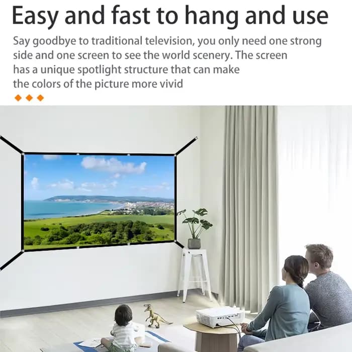 Écran portable pliable blanc souple 16:9