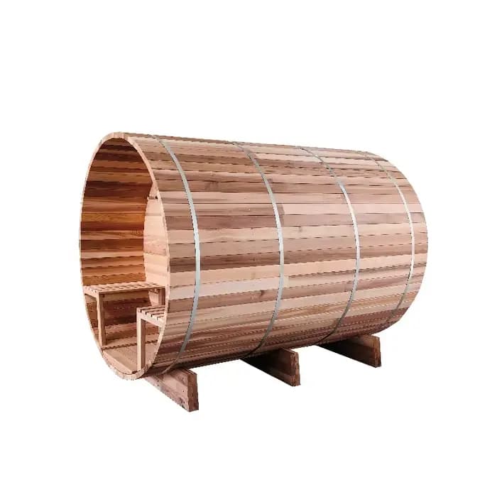 Sauna rond personnalisé pour 3-4 personnes, sauna sec traditionnel de haute qualité en bois massif pour l'extérieur