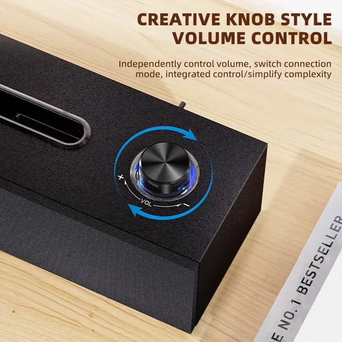 La barre de son Philips SPA 3808 comprend une conception simple de grain de bois