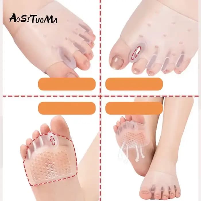 2 coussinets avant confortables en silicone pour la santé des pieds et le soulagement des oignons, parfaits pour la nuit et la maison