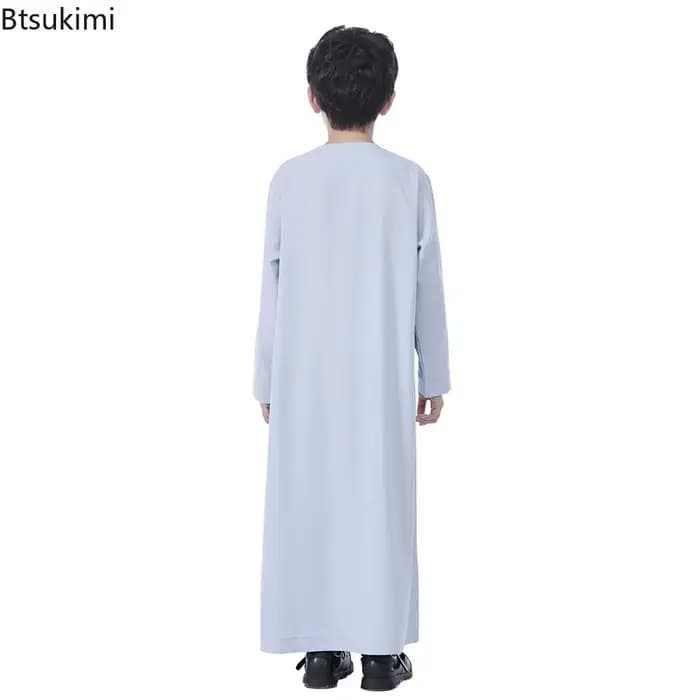 Moyen-Orient dubaï jeunesse Jubba Thobe robe à manches longues Abaya caftan Djellaba Eid Thoub Daffah Arabie Saoudite Hui vêtements ethniques