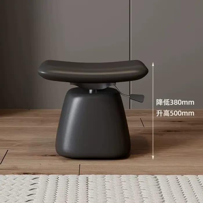 Chaise de maquillage relevable de luxe italienne pour chambre à coucher, noir et blanc, chaise de coiffeuse haut de gamme, tabouret de vanité, meuble ottoman