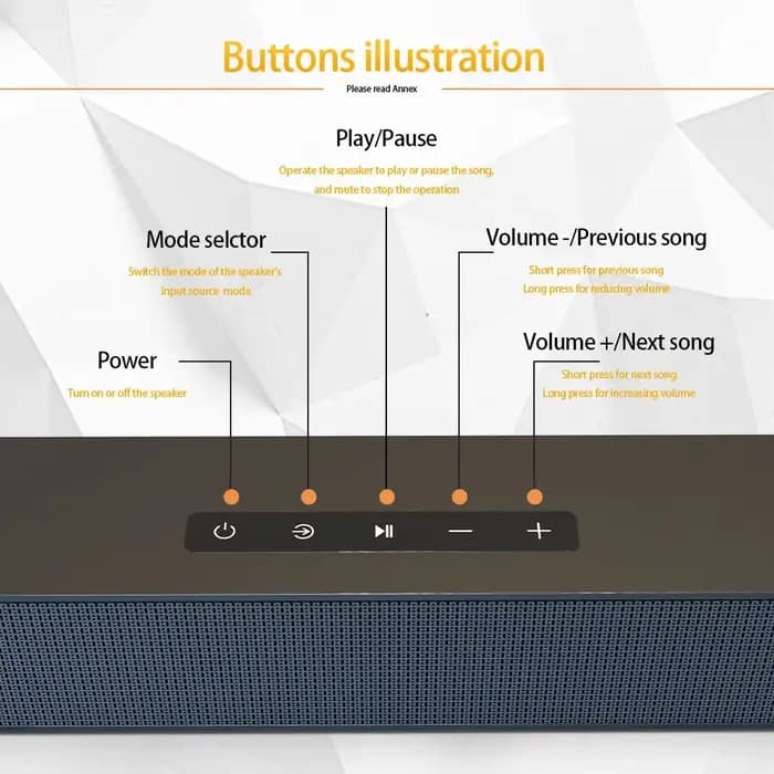 Système de haut-parleurs de barre de son Bluetooth sans fil