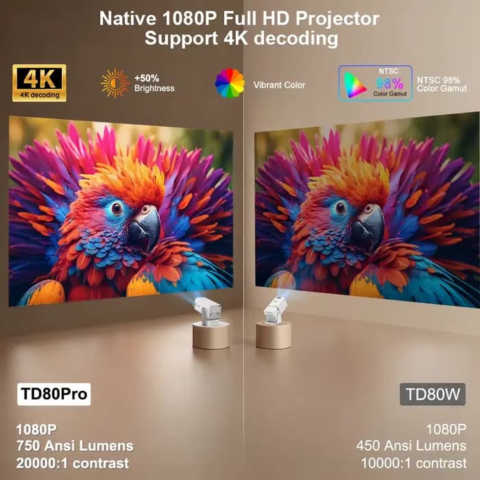 Mini projecteur HD ThundeaL 1080P 2K 4K