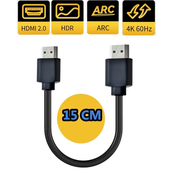 Câble HDMI 2.0 Ultra court 4K 60Hz 15CM 4K HDR