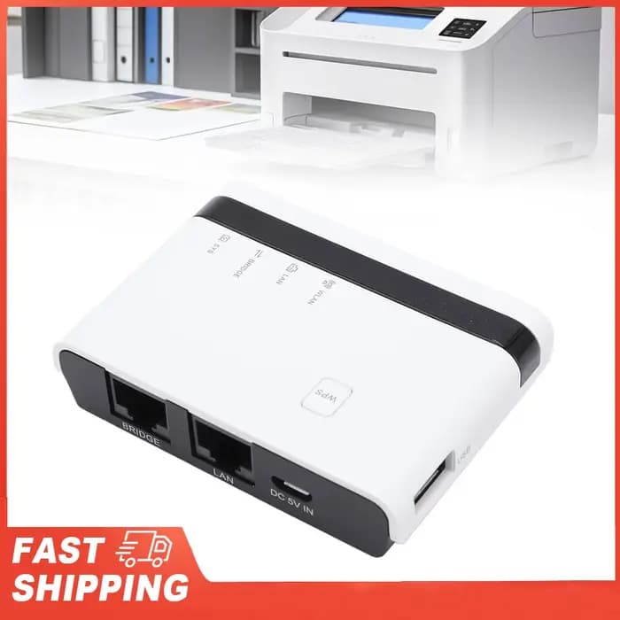 Serveur d'impression USB 10/100Mbps, partage de pont LAN, Modes autonomes filaires sans fil, serveur d'impression, prise en charge Plug and Play, 4 imprimantes EU