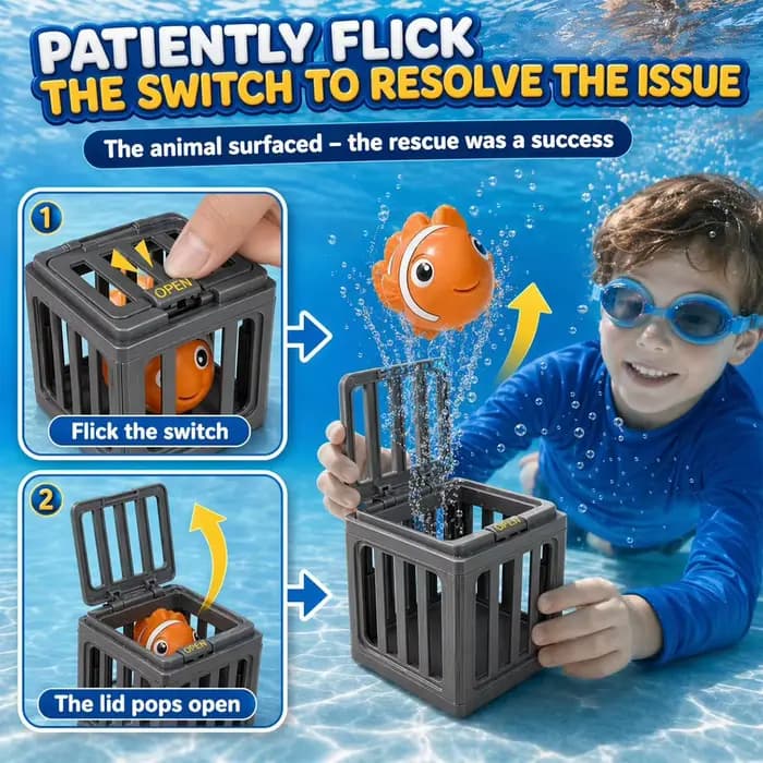 Jouets de plongée pour piscine pour enfants, jouets de natation avec boîte à poissons, animaux flottants adaptés aux enfants de plus de 3 ans