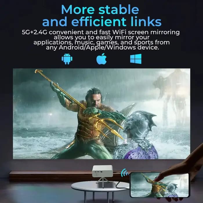 Mini projecteur portable 1080P avec WiFi