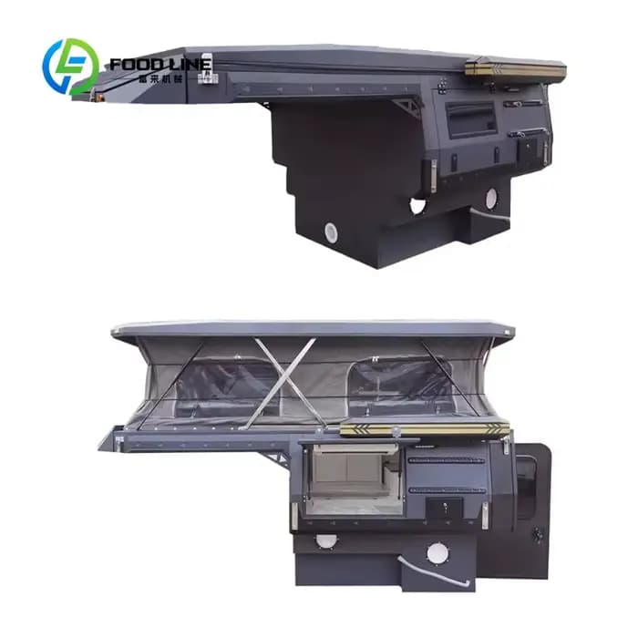 Camper pick-up personnalisé avec toit relevable hydraulique et auvent latéral pour le camping en plein air, prix de vente en gros