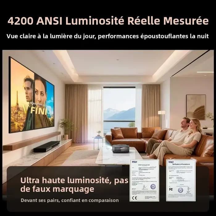 Projecteur intelligent 4K Google TV officiel certifié Netflix