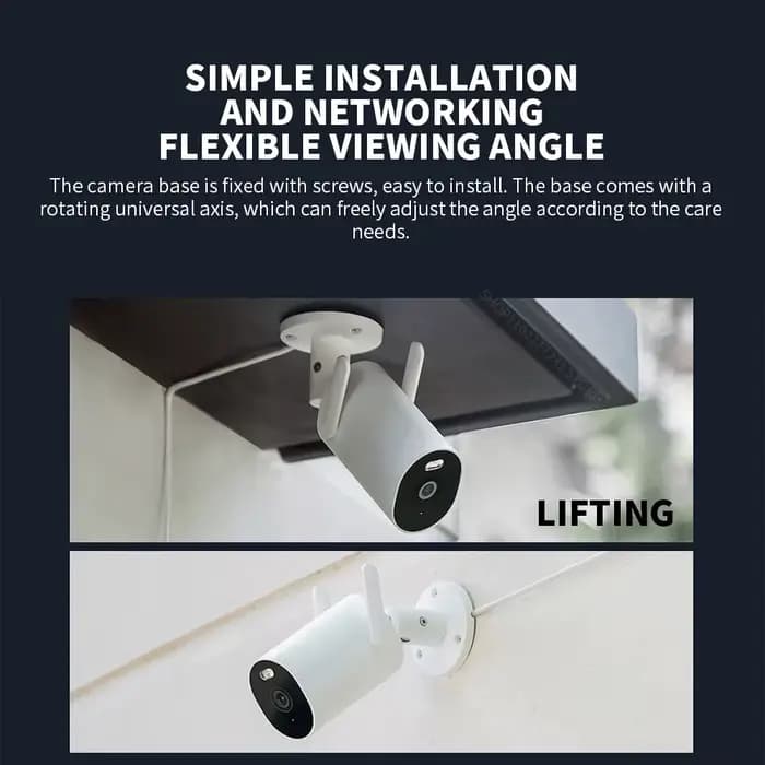 Xiaomi caméra extérieure AW300 IP66 2K IP66 couleur Vision nocturne caméra à domicile Surveillance vidéo IP caméra détection caméra de sécurité