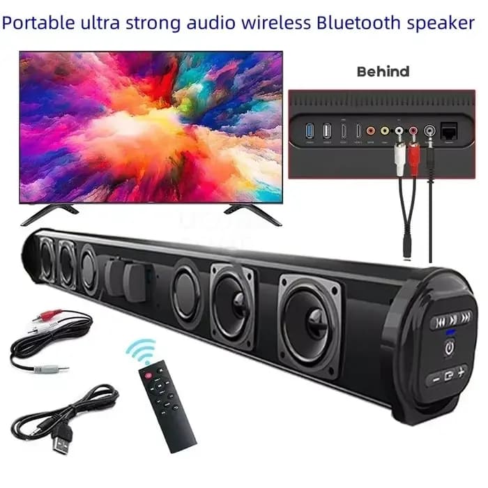 Barre de son portable super puissante avec haut-parleur Bluetooth sans fil