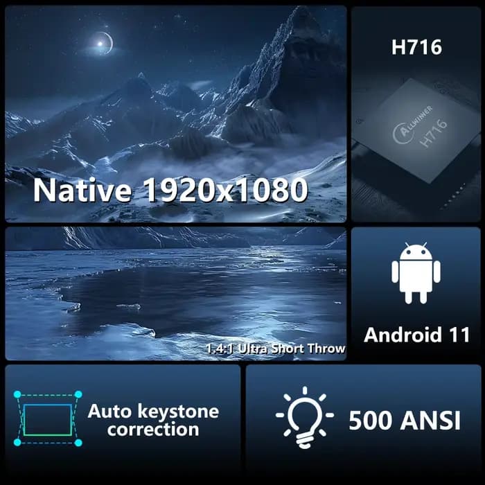 Nouveau projecteur intelligent D5 Full HD 1080P avec WiFi 5G