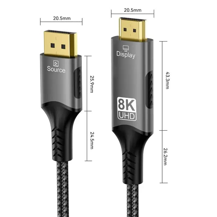 Câble compatible DisplayPort vers HDMI 8K