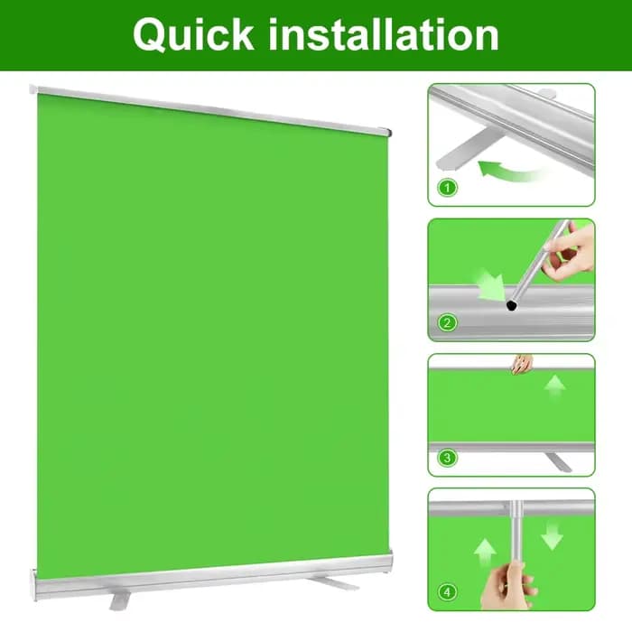 Écran vert portable en polyester à nervures vers le haut