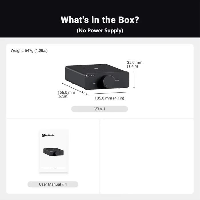 Fosi Audio V3 amplificateur de puissance stéréo 300W * 2 TPA3255 classe D Mini amplificateur Audio 2