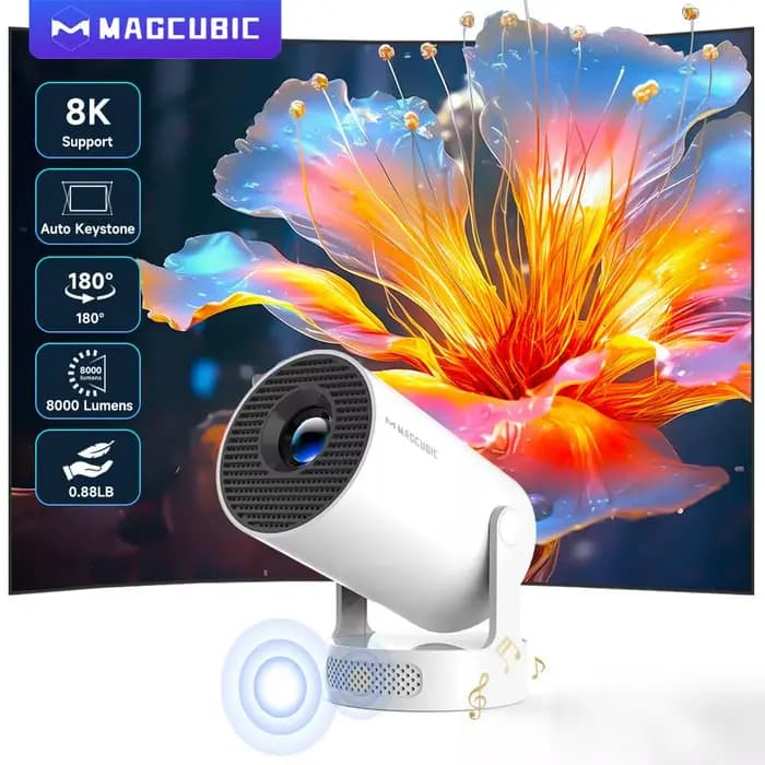 Magcubic 8K Wifi6 projecteur 290ANSI Android 14 double WIFI Allwinner H726 BT5.0 1280*720P Home cinéma extérieur portable HY300 Pro +