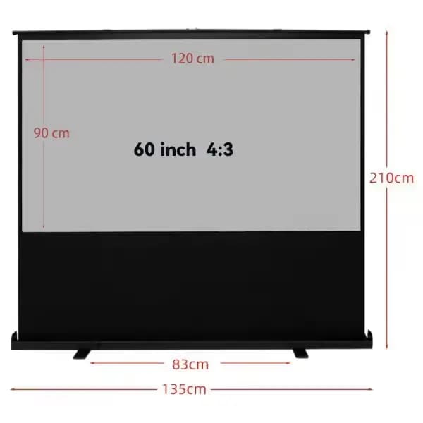 Écran de projection universel portable sur pied en fibre de verre gris pour projecteurs normaux / US