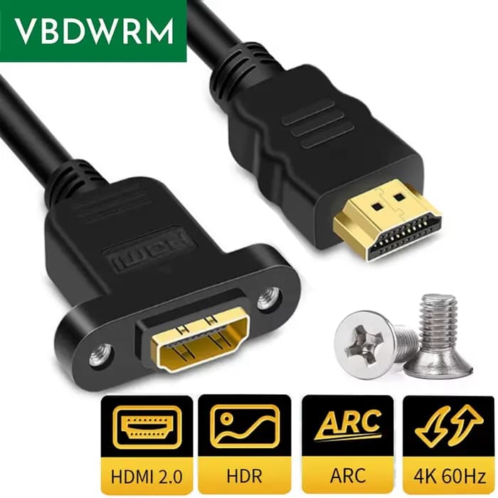Câble d'extension HDMI monté sur panneau 4K 60Hz