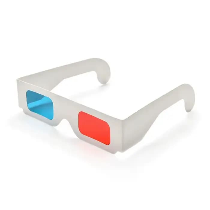 Lunettes 3D universelles en carton rouge et bleu