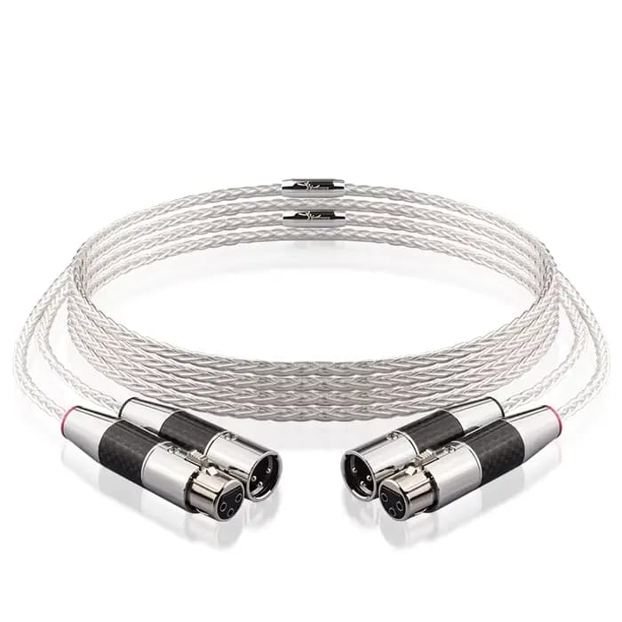 YYAUDIO 1 paire de câbles audio HIFI XLR en fibre de carbone plaquée argent 7N OCC pur, câble audio