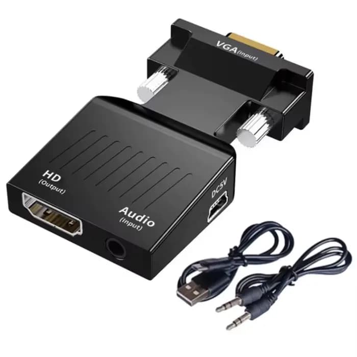 Convertisseur compatible VGA vers HDMI 1080P mâle vers femelle avec Audio adaptateur compatible VGA