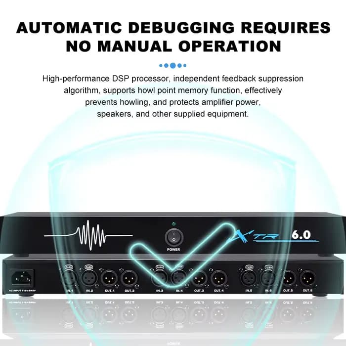 Processeur audio numérique XTR 6.0 4.0 2.0 avec suppresseur de rétroaction