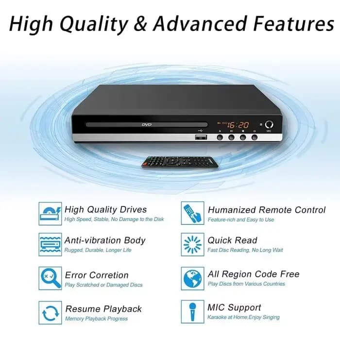 Lecteur DVD Full HD + télécommande
