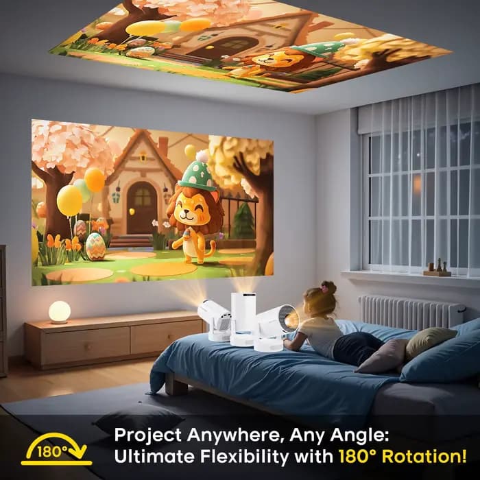 Projecteur portable Magcubic 8000 Lumens 8K Android 14 WiFi 6 BT5.4 pour cinéma en plein air
