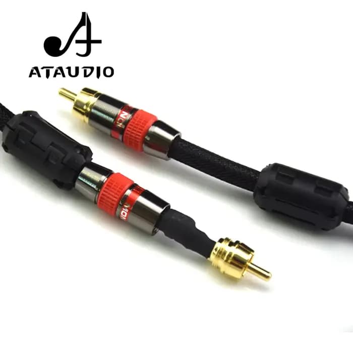 ATAUDIO 4N OFC 75ohm Hifi numérique Coaxial Audio vidéo câble Rca haut de gamme RCA vers RCA mâle caisson de basses