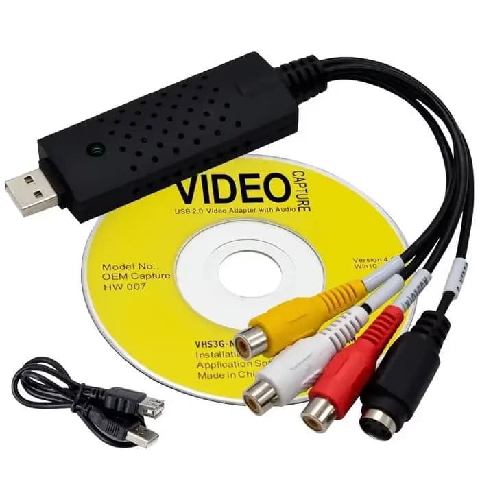 Carte Audio Easycap 4 canaux USB 2.0, convertisseur vidéo numérique, VHS, magnétoscope, TV vers DVD,
