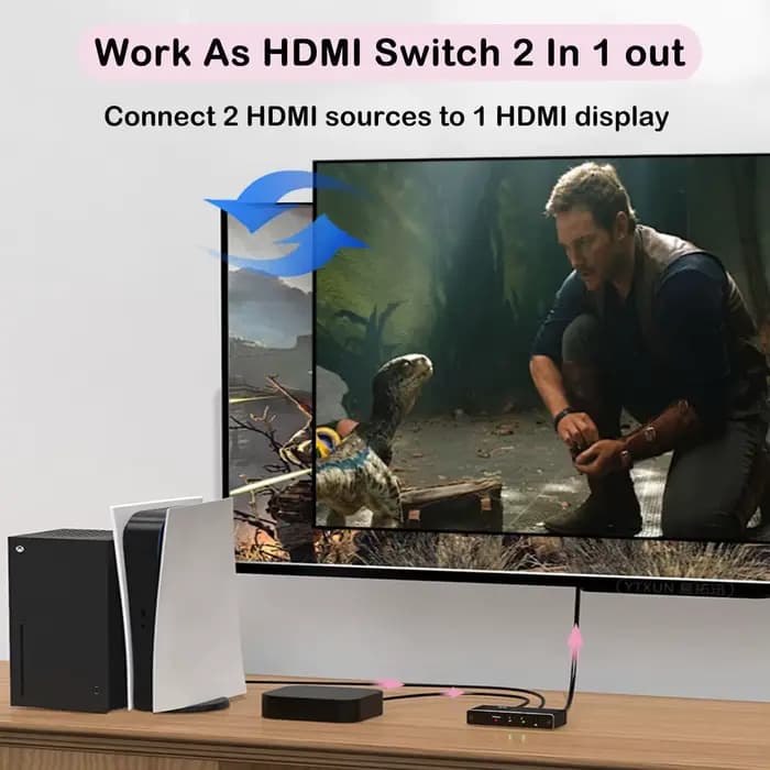 Commutateur HDMI bidirectionnel 8K 60Hz 2 en 1 sortie 4K 120Hz