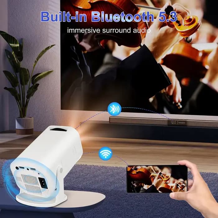 Projecteur Salange Android 14 P330W HD 1080P compatible 4K Allwinner H723 BT5.3 Smart TV Micro Portable Wifi6 Home Cinéma