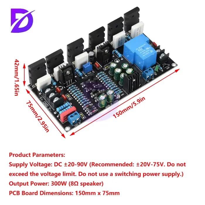 Carte amplificateur de puissance Mono 300W 1943 + 5200
